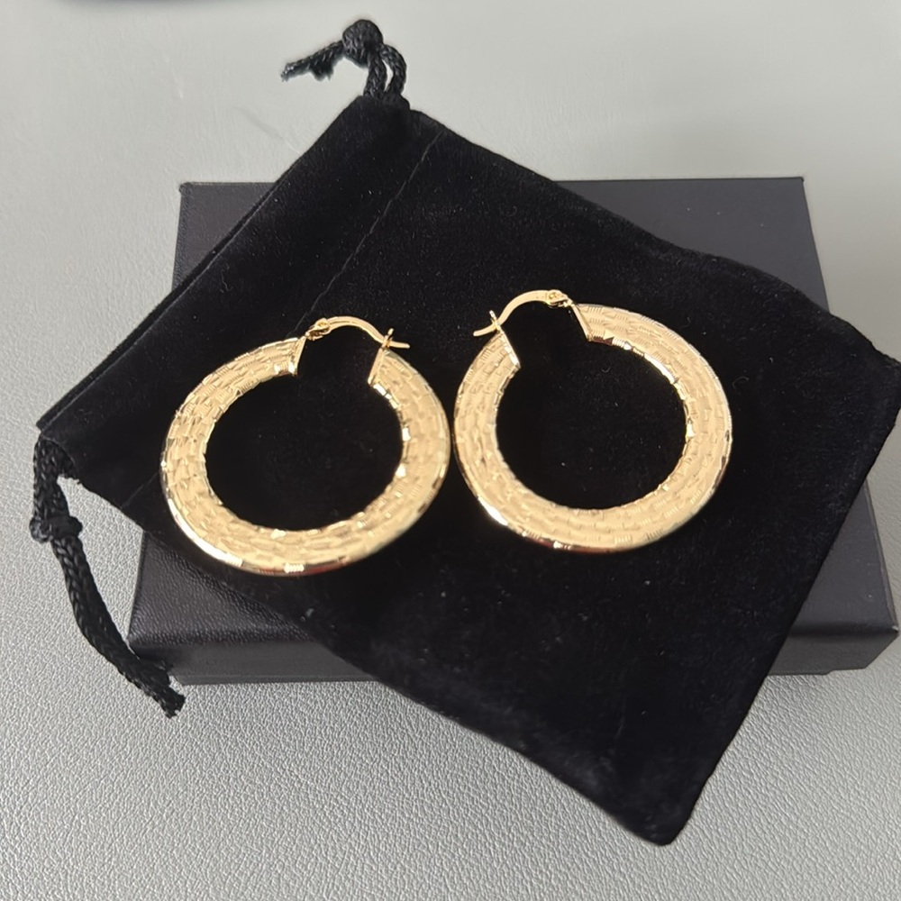 Macy’s Gold-Plated Flat Hoop Earrings